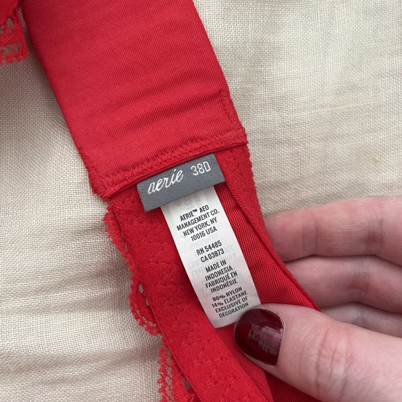 Aerie Real Power Plunge Unlined Bra — Chilly Red - Picture 4 of 4